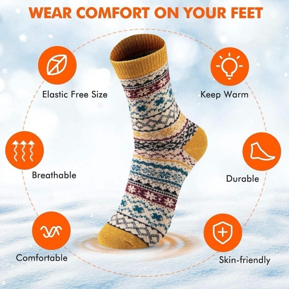Cozy Winter Patterned Socks Set - Picture 5 of 6